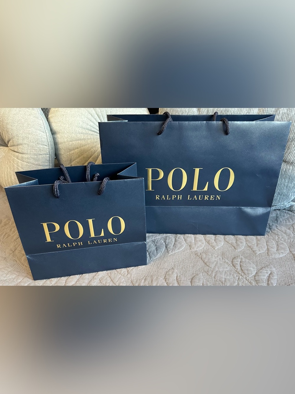 Polo by Ralph Lauren Navy and Gold Gift Bags